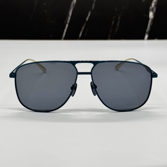 NEW GG0336S 003 GUCCI SUNGLASSES AVIATOR BLUE GREY UNISEX EYEWEAR GUCCI main image 11